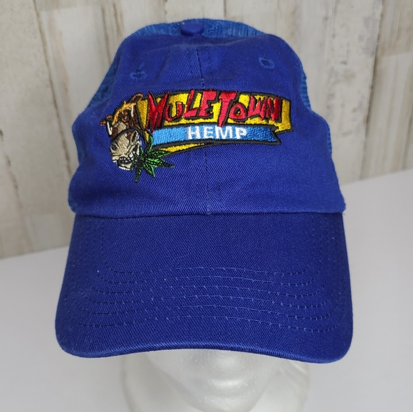 Adams Hat Mule Town Hemp Blue Trucker Hat Unisex NWT - Picture 6 of 12